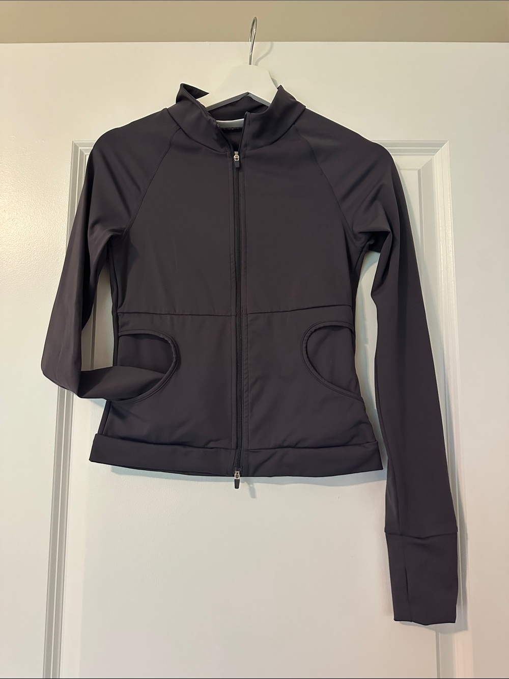 Women's dark gray Zip-Front Active Jacket